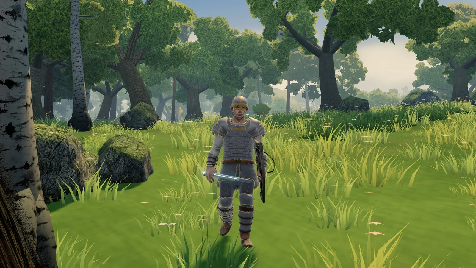One player in the forest