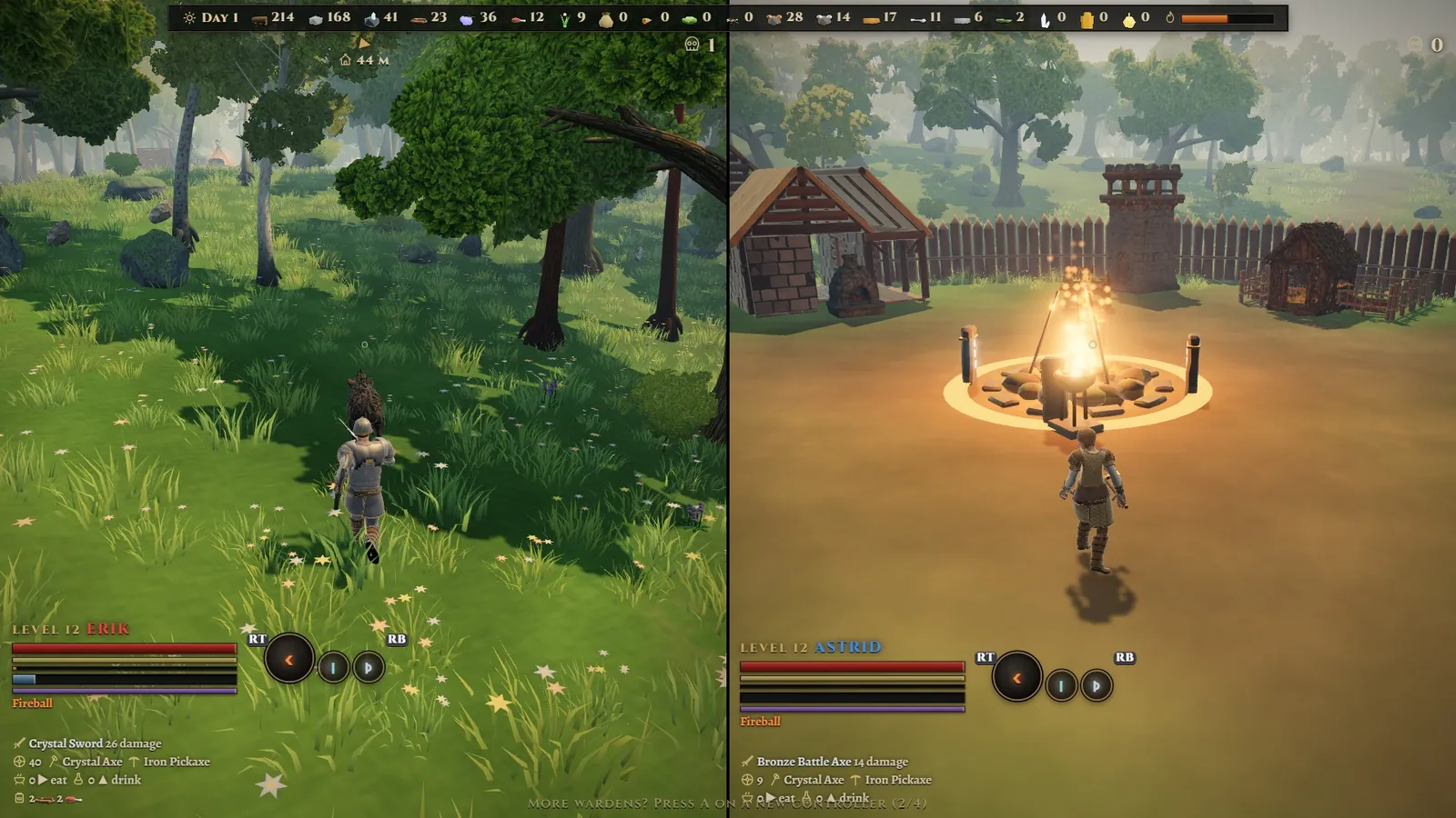 Two-player split screen